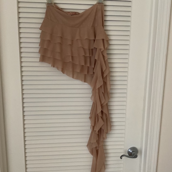 Ema Savahl Sheer Ruffle Skirt Nude - Picture 3 of 7